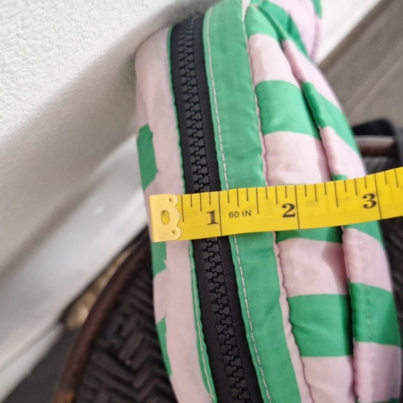 BAGGU Pink Green Awning Stripe Puffy Fanny Pack - Picture 9 of 13